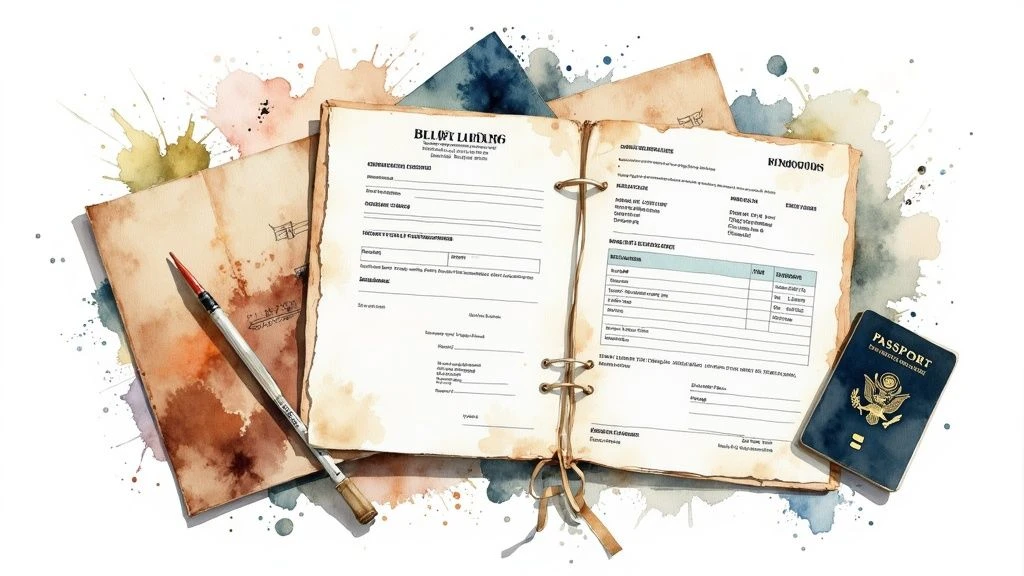 Essential customs clearance documents for Turkey, including bill of lading and passport
