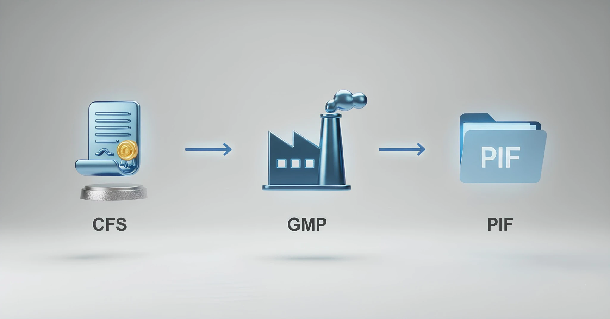 Import license for cosmetics in Turkey process showing CFS, GMP certificate, and Product Information File data flow