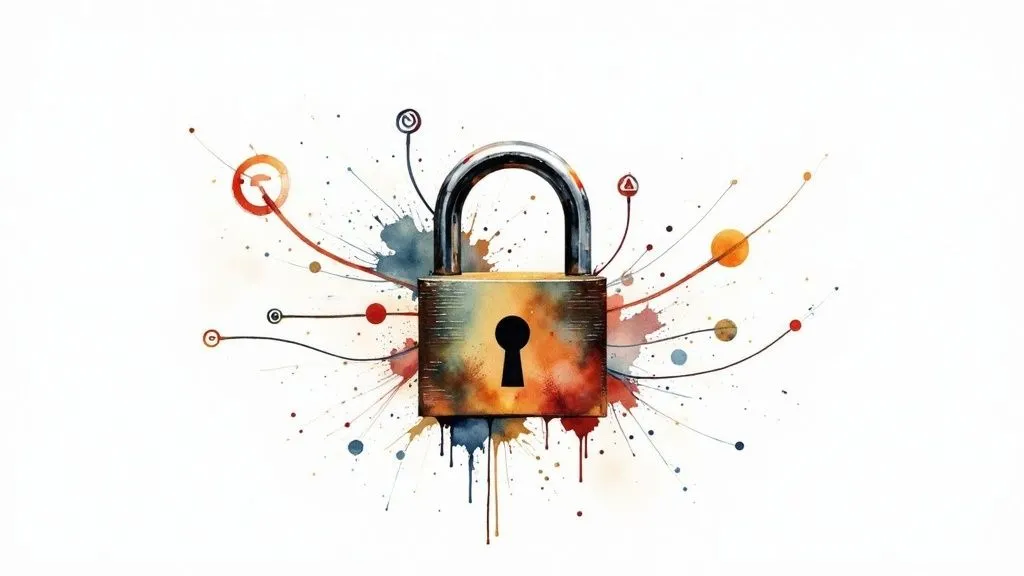 Kişisel verilerin yurt dışına aktarımında güvenliği simgeleyen kilit görseli