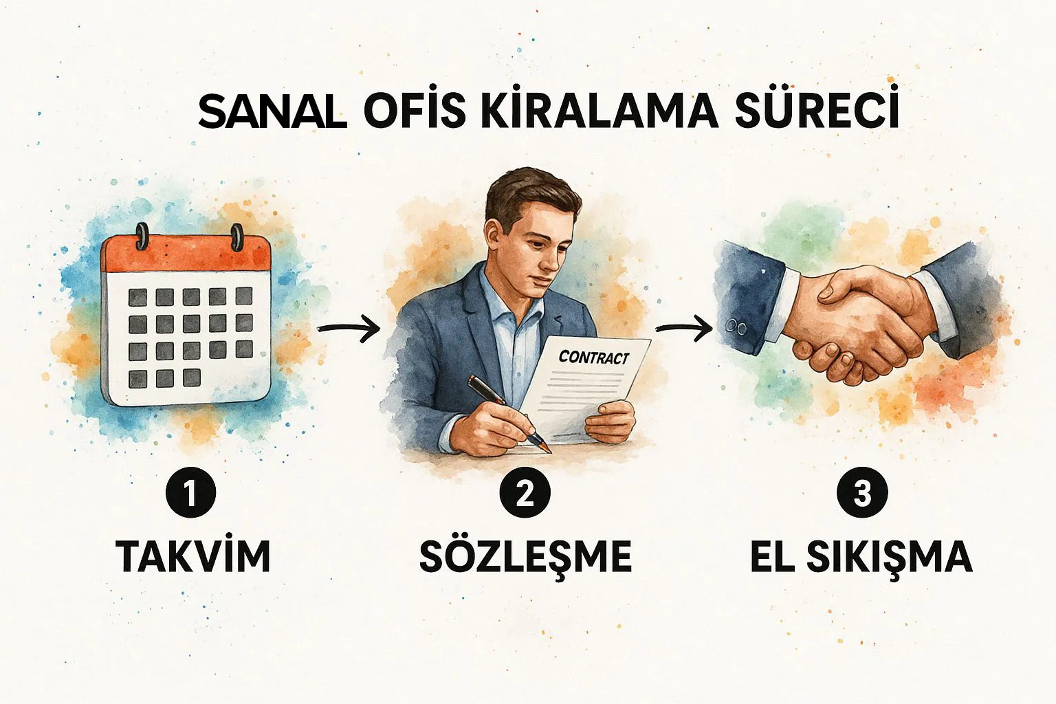 Sanal ofis kiralama süreci: takvim, sözleşme ve el sıkışma adımları