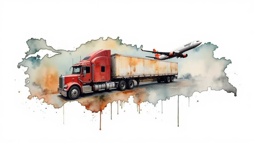 Road and air trade routes supported by an operationally ready Turkish import-export company