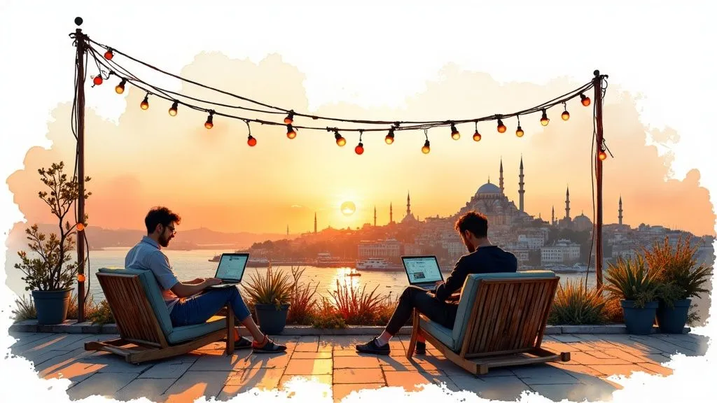 Digital nomads working from Istanbul while planning connectivity and lawful residence