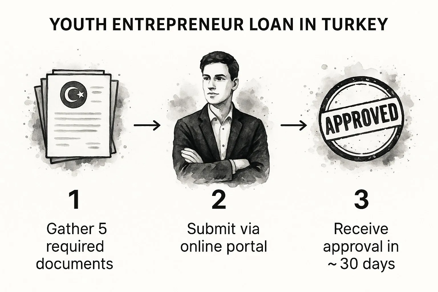 Youth entrepreneur Turkey application checklist for tax KOSGEB and bank financing