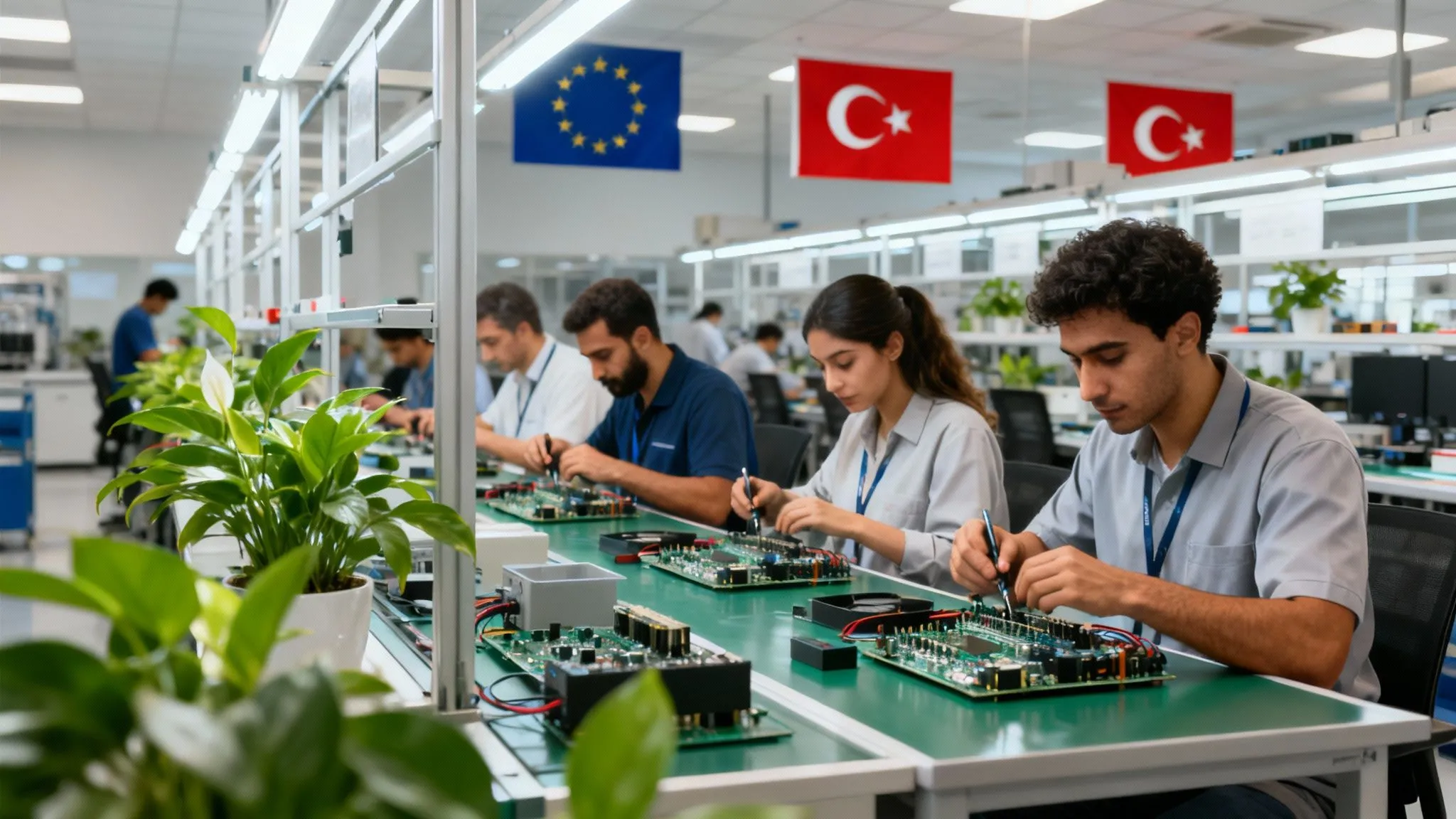 Manufacturing team evaluating EU and Türkiye product compliance requirements