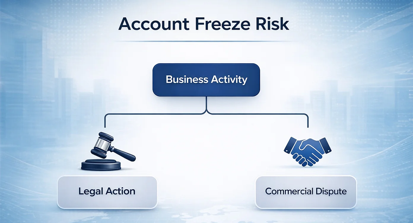 Court or enforcement measure affecting a company bank account in Turkey