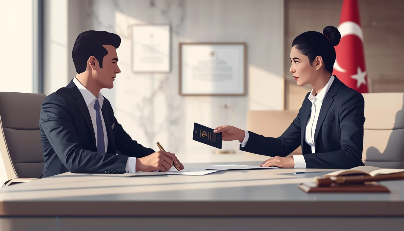 Company representative completing signature circular formalities in Turkey