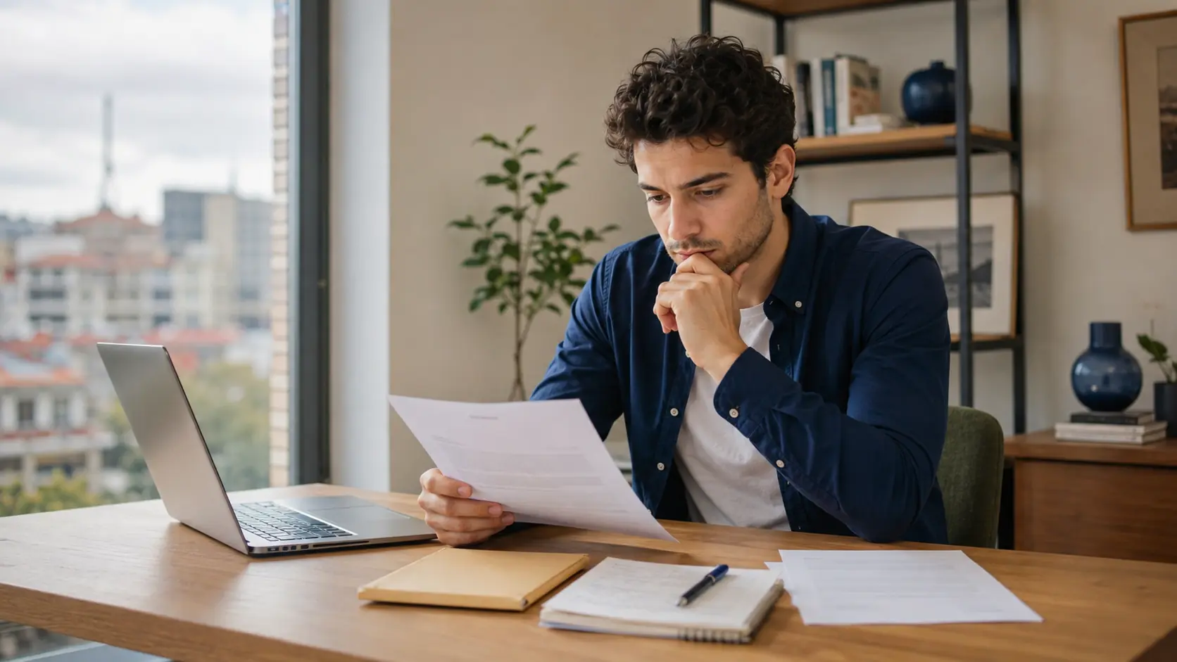 Freelancer reviewing business and address documents to avoid registration mistakes in Turkey.