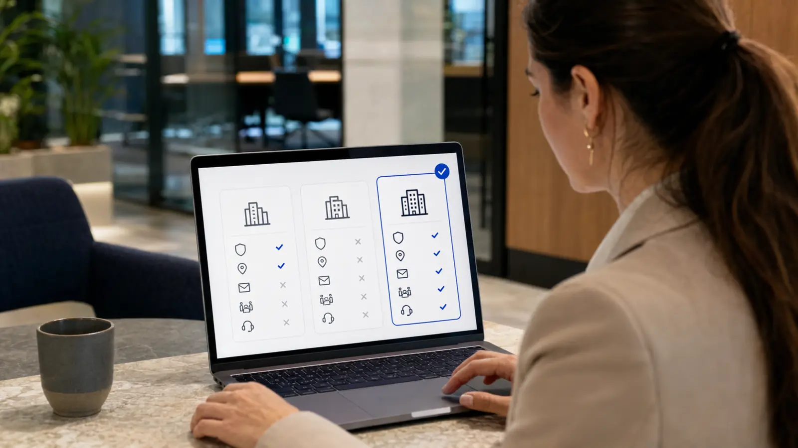 Foreign entrepreneur reviewing a virtual-office address arrangement and operational service scope in Turkey.