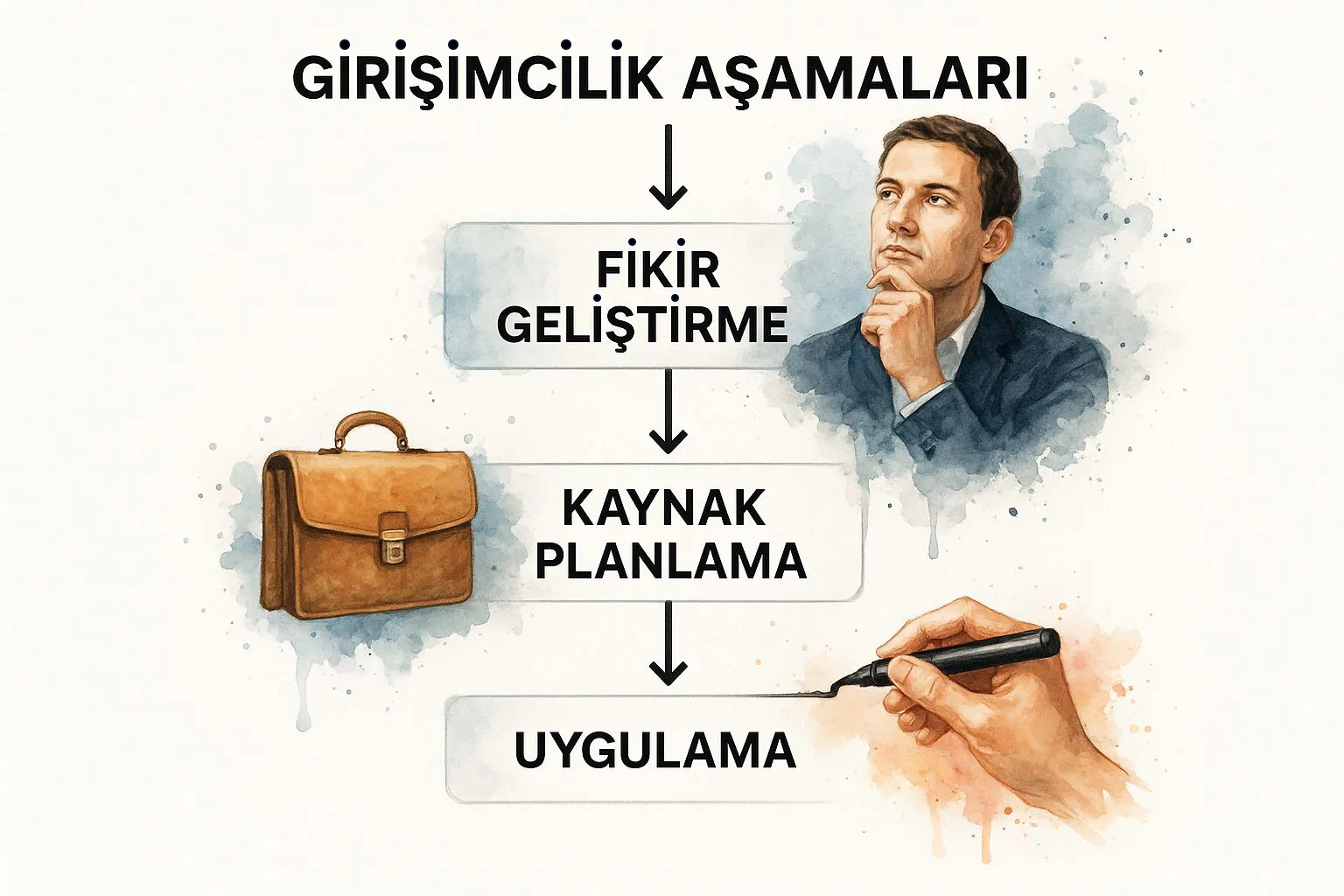 Girişimcilikte fikir, kaynak planlama ve uygulama aşamaları