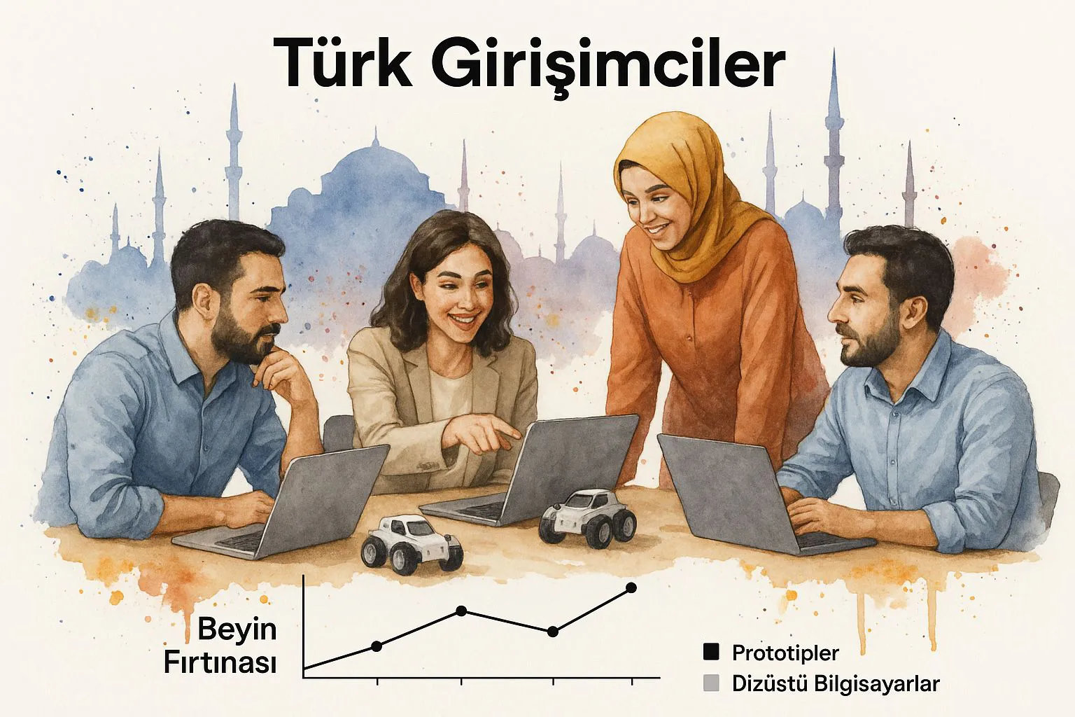 Girişimcilerin sektör ve iş modeli fırsatlarını değerlendirdiği ekip çalışması