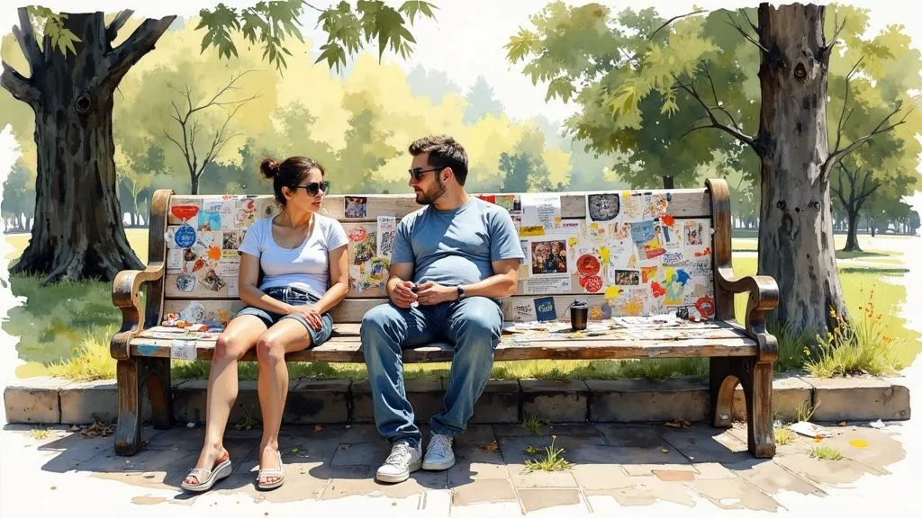 Kamusal alanda yaratıcı reklam uygulamasını temsil eden park bankı
