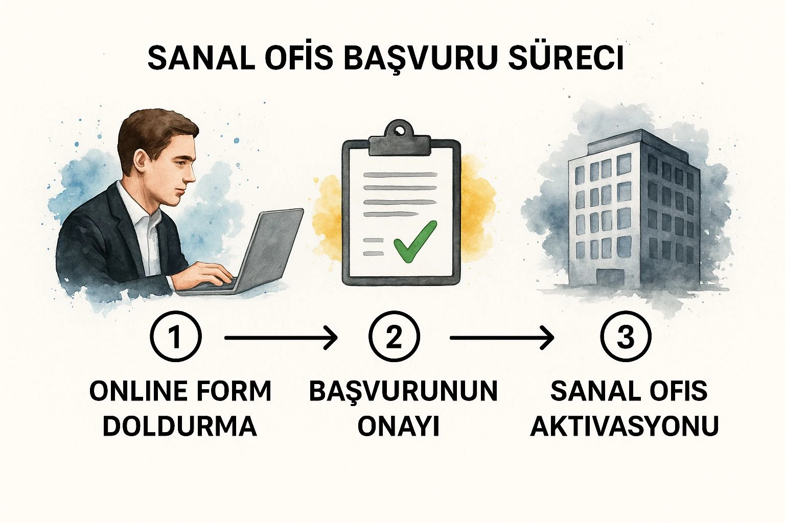 Sanal ofis başvuru, sözleşme ve aktivasyon adımları