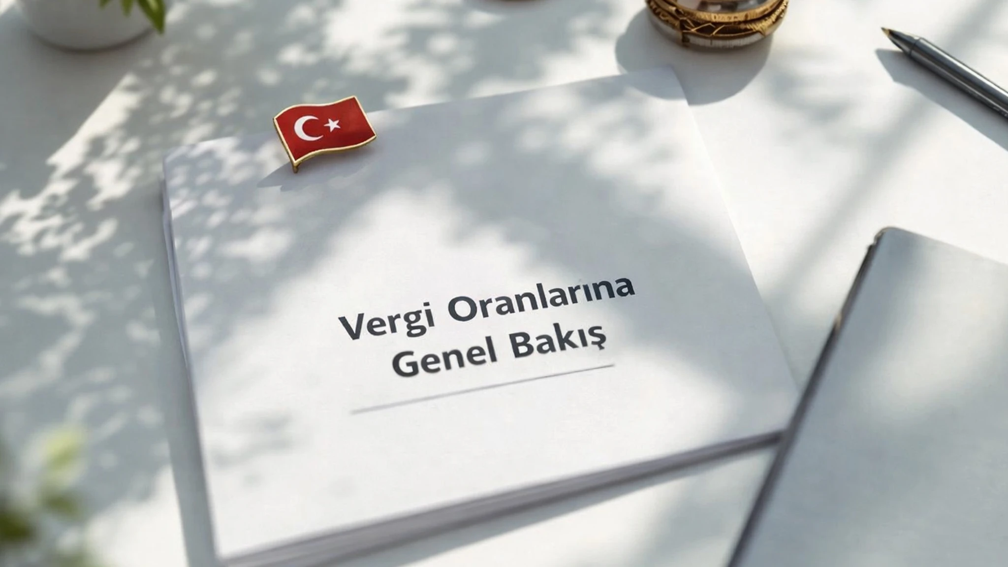 Türkiye vergi oranları 2026 rehberini temsil eden kurumsal masa görseli