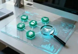 Futuristik masa üzerinde drone teknolojisi ve dijital inovasyon analizini gösteren interaktif ekran